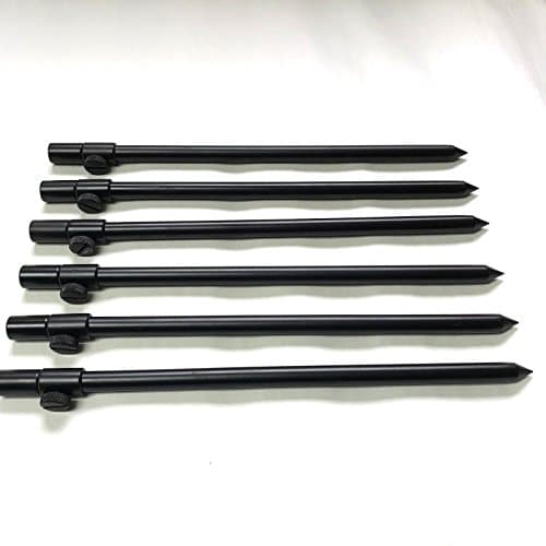 Image of 6 x 30-50cm Black Carp Coarse Aluminium BankSticks Bank Sticks Fishing Lidsters