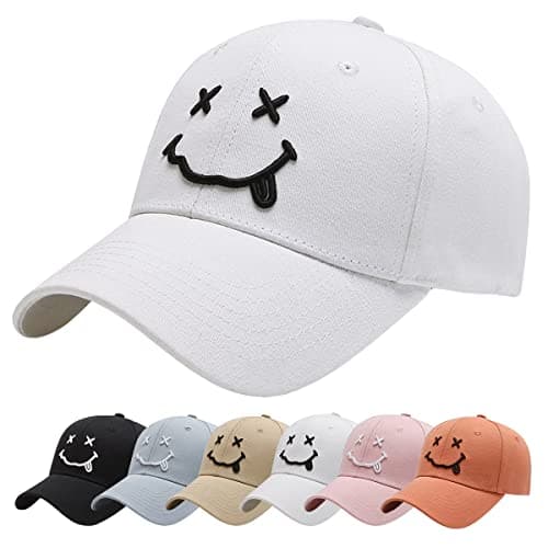 Image of Enwokran Baseball Cap with Embroidered,Plain Hats Unisex Adjustable Cotton 6 Panel Vintage Trucker Hat Peak Cap Golf Running Hat Outdoor Cap(Z_White)