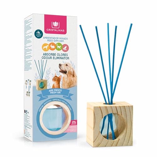 Image of Cristalinas Pet Odour Eliminating, Reed Diffuser Fresh Air Scent - 30ml Air Freshener for Home - Lasts upto 4 weeks - Reed Diffuser for Home, Blue