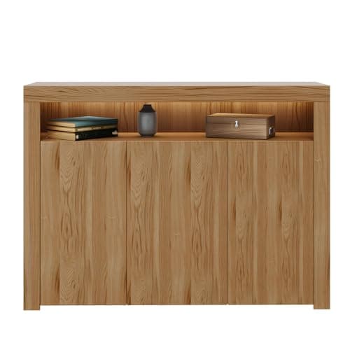 Image of Panana Oak Sideboard/TV unit/Cabinet Cupboard 130cm*35cm*95cm with LED Lights, (OW-FRSBB1OA)