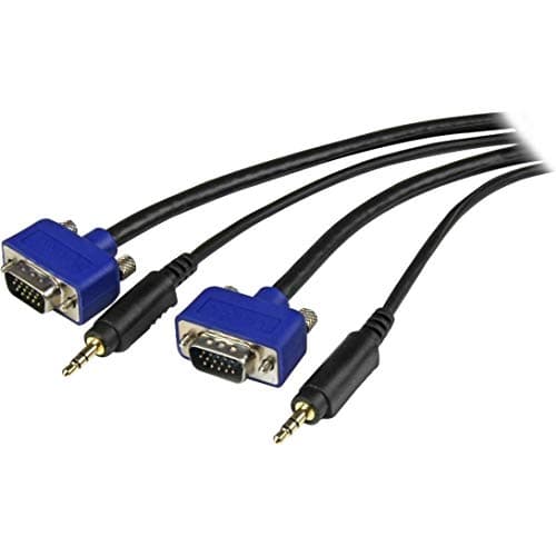 Image of StarTech.com 6 ft. (1.8 m) VGA Cable With Audio - HD15 VGA with Audio - Coaxial High Resolution - Male/Male - VGA Monitor Cable (MXTHQMM6A)