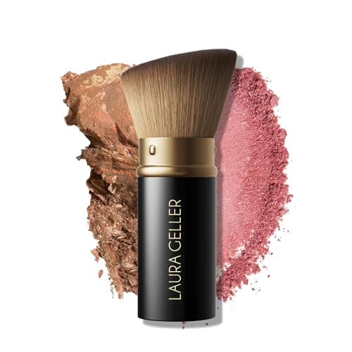 Image of LAURA GELLER NEW YORK Retractable Black Kabuki Brush for Liquid, Cream and Powder Face Makeup With Aluminum Handle