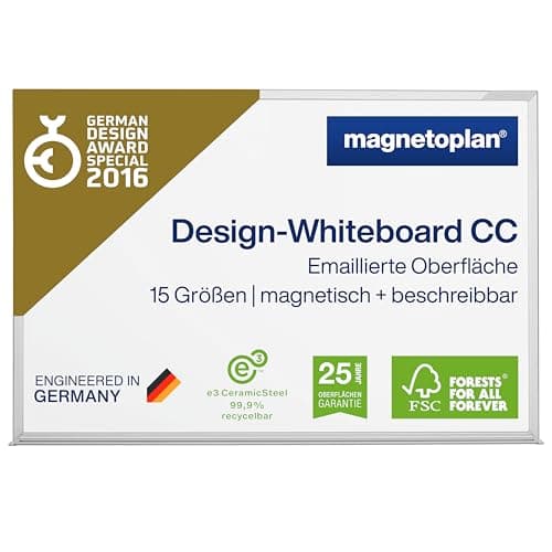 Image of magnetoplan Design-Whiteboard CC | Magnettafel BxH 900x600mm | Stabile, emaillierte Oberfläche | Perfekte Schreibfläche | Bürobedarf | Memoboard für Büro- und Konferenzräume | Homeoffice