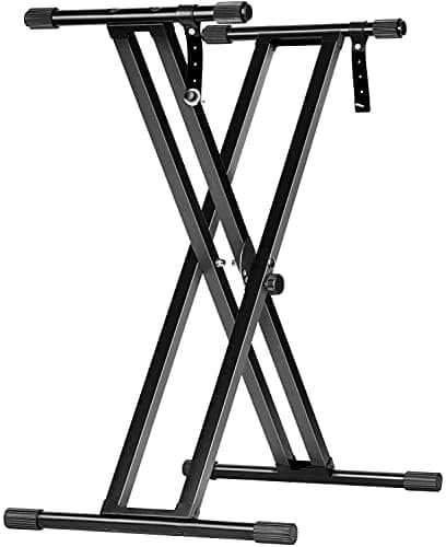 Image of CAHAYA Heavy Duty Keyboard Stand - Double X Piano Stand for 61 76 88 Key Piano Keyboard, 60kg Max Load, 61-99cm Height Adjustable Musical Instruments Stand for Yamaha, Casio, Digital Piano CY0245