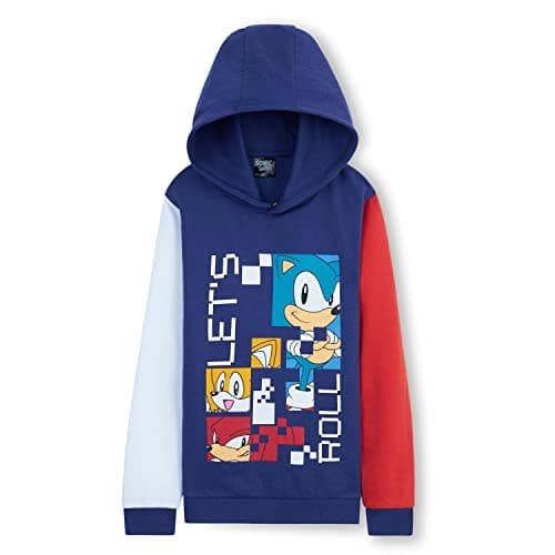 Image of Sonic The Hedgehog Boys' Hoodies - Hooded Sweatshirt for Kids Lounge Wear Street Style 4-12 Years Gamer Gifts for Boys (Multi, 7-8 Years)