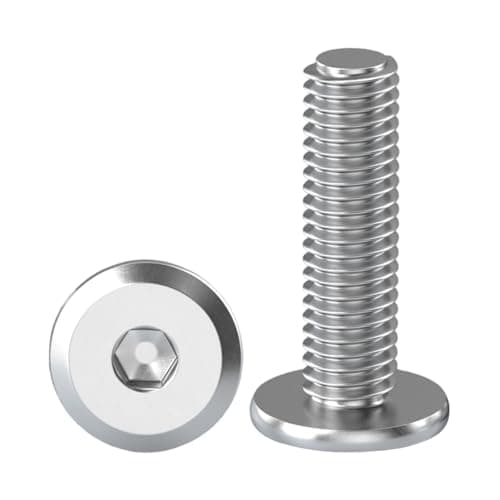 Image of Drenky M8 Bolts, Flat Head Furniture Screw M8 X 30mm Flat Hex Bolt 304 Stainless Steel Bolts Fully Thread Machine Screws Bolts for Bed & Wood Furniture, Pack of 10