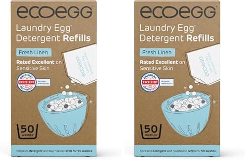 Image of Ecoegg Laundry Egg Refill Pellets, 50 Wash Fresh Linen (Pack of 2)