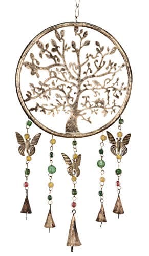 Image of Purity Style Tree of Life Hanging Windchime/Mobile with Bells, Beads and Butterflies