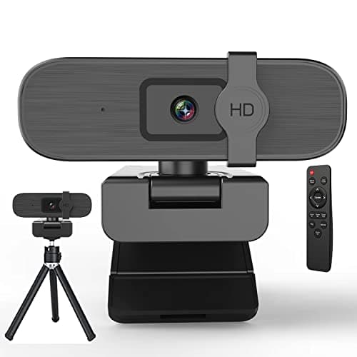 Image of 4K Webcam with Auto-Zoom & Remote Control – Ideal for Video Conferencing, Online Teaching, Streaming,Built-in Privacy Cover-Stereo Mics-Plug & Play for PC/Laptop/Mac-Zoom/Skype/Teams Compatible
