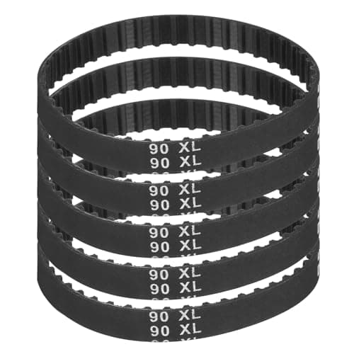 Image of sourcing map 5pcs 90XL 037 Timing Belt 45 Teeth Rubber Geared Cogged Belt, 0.37" Width, 0.20" Pitch Mechanical Replacement Belts