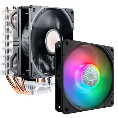 Image of Cooler Master Hyper 212 EVO V2 CPU Air Cooler, SickleFlow 120 V2 ARGB Bundle, 4 Copper Direct Contact Heat Pipes, ARGB 3-Pin Customizable LEDs, PWM Fan, for AMD Ryzen/Intel LGA1700/1200
