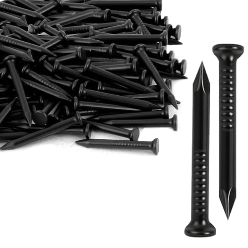 Image of URAQT Flat Head Nails Set, 80PCS 2.2 * 20mm Galvanized Concrete Wall Nail, Multi Purpose Metal Hardware Nails for Brick Drywall Woodwork, Picture Hanging, Home Improvement, Construction(Black)