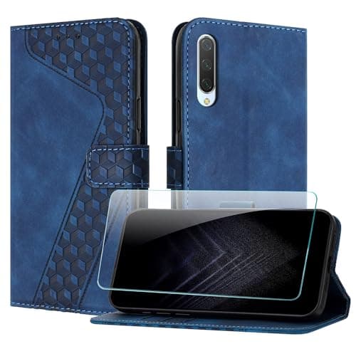 Image of JayModCase Case for Xiaomi Mi A3 / Mi CC9e with Screen Protector, Flip Wallet PU for Xiaomi A3 cover [Card Holder] [Magnetic Closure] [Kickstand] 360 Shockproof Protective Case - Blue