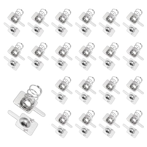 Image of sourcing map 20 Set Battery Spring Metal Contact Plate 8mm x 8mm Positive Negative Unipolar Conversion Nickeling Plate for Battery Holder and Electronic Toys