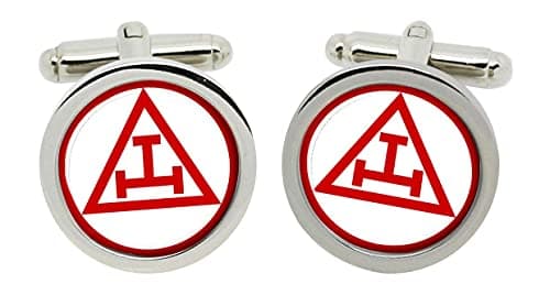 Image of Royal Arch Masonry Triple Tau Cufflinks in Chrome Box