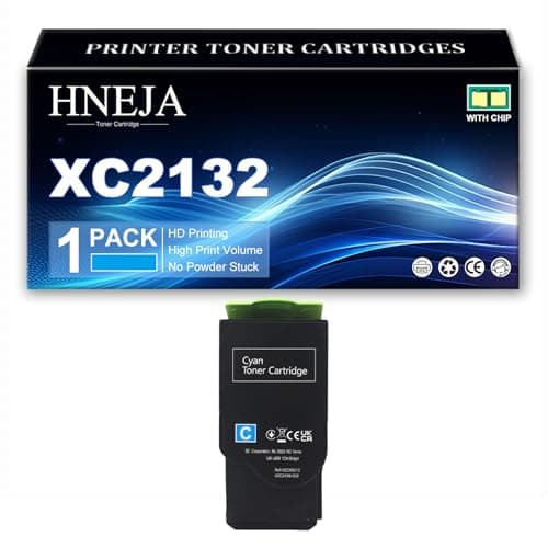 Image of XC2132 Toner Cartridge, Compatible 24B6011 24B6008 24B6009 24B6010 Toner Cartridges for Lexmark XC2132 XC2130 C2132 Printer,Cyan-1 Pack