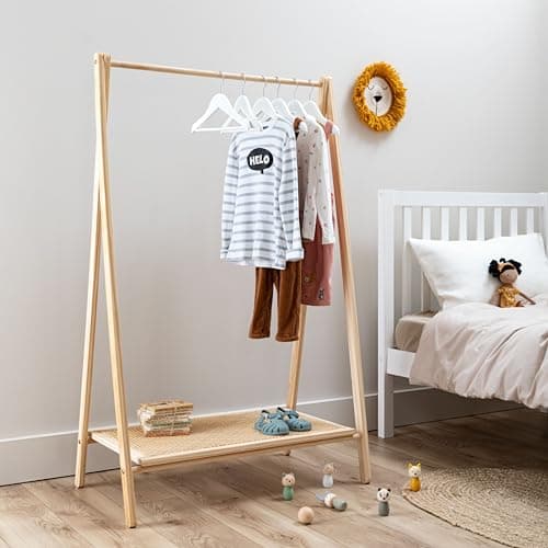 Image of Noa and Nani Nelly Clothes Rail and Shoe Rack In Natural Rattan