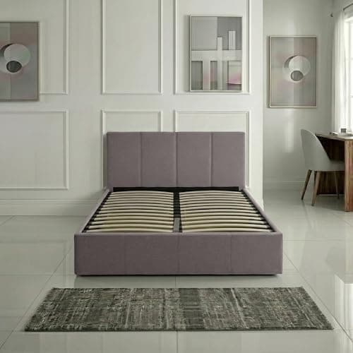 Image of SANA SLEEP 3FT Single Size Modern Selena Ottoman Gas Lift Storage Premium Fabric Bed - Grey