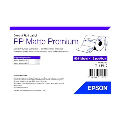 Image of Specials/Other Brand EPSON Model Epson 7113410 Printer Label White Self-Adhesive Printer Label