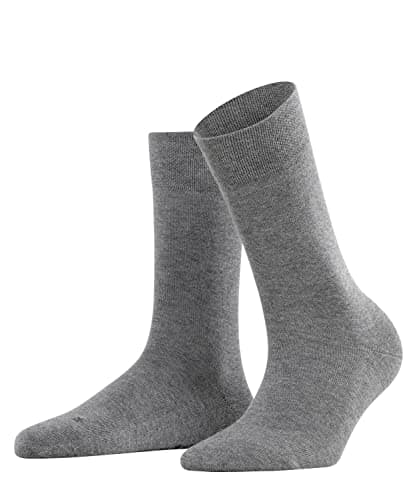 Image of FALKE Women's Sensitive London W So Cotton With Soft Tops 1 Pair Socks, Grey Light Melange 3390, 2.5-5