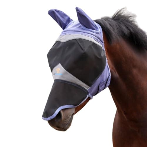 Image of Shires Fine Mesh Fly Mask With Ears & Nose - Sky Blue