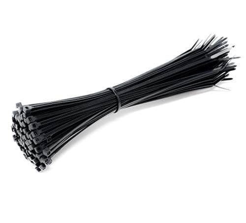 Image of 100 Pack of Cable Ties Black | CE Premium UL Nylon Strong Zip Ties, Extra Thick Cable Ties, Bicycle Tie Wrap, DIY Home Garage Office and Workshop | Heavy Duty Self Locking (200 x 2.5mm)