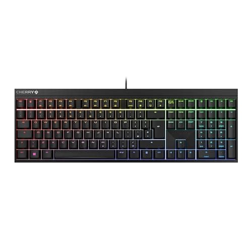 Image of CHERRY MX 2.0S, Mechanical Gaming Keyboard with RGB Lighting, UK-Layout (QWERTY), Wired, Designed in Germany, MX2A RED Switches, Black