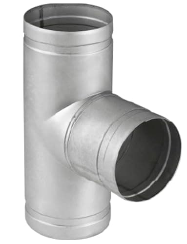 Image of Ducting Pipe T Piece Connector Metal Tee Joint Aluminium Ventilation Tube Hose (100mm/4)
