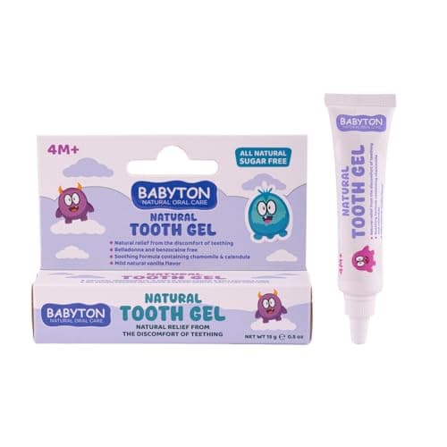 Image of Babyton Natural Baby Teething Gel 15g – Fluoride-Free, SLS-Free, Paraben-Free – Gentle Oral Care for Babies & Toddlers – Soothes Teething Discomfort – Vegan, Sugar-Free, Safe for Sensitive Gums