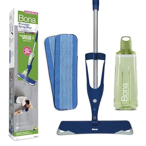 Image of Bona Spray Mop Premium for Hard-Surface Floors - Incl. 1x Prefilled Refillable 850ml Cartridge & 2x Reuseable Microfibre Mop Pads