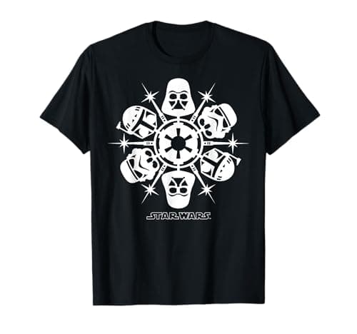 Image of Star Wars Dark Side Snowflake Christmas T-Shirt