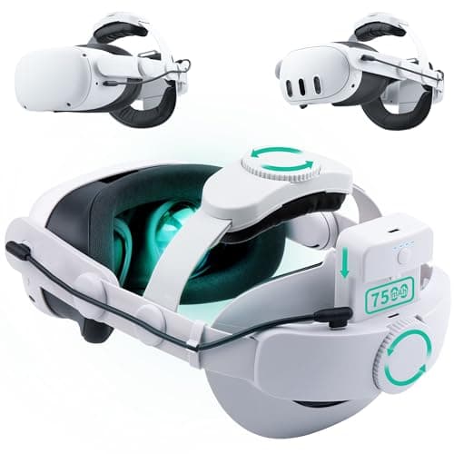 Image of Noiposi Battery Head Strap 7500mAh for Meta Quest 3S/3/Quest 2,Double Knobs Adjustable Elite Strap Replacement,VR Accessories Strap Enhanced Support & Comfort & Reduce Pressure Extend Playtime