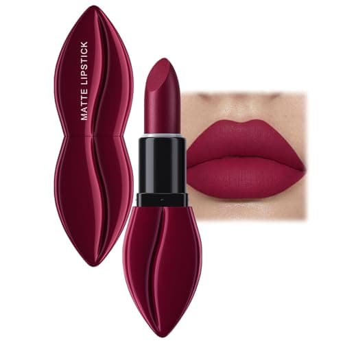 Image of Matte Lipstick In 03 Purple And Red - Highly Pigmented Shades For Long-Lasting, Smooth, Intense Color - Rich Labial Appearance For Women