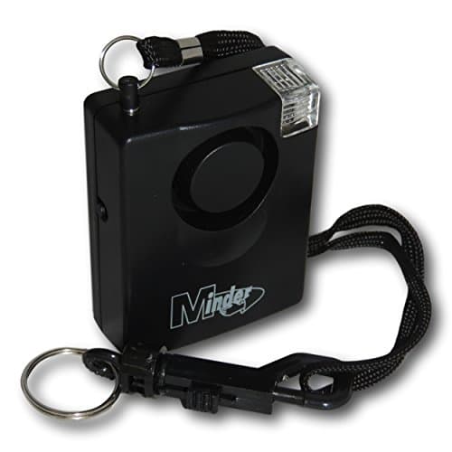 Image of Minder 143dB Personal Staff Panic Rape Attack Alarm - Supplied with Belt Clip, Strap and Wall Mounting Bracket (Without Spare Battery, With Torch)