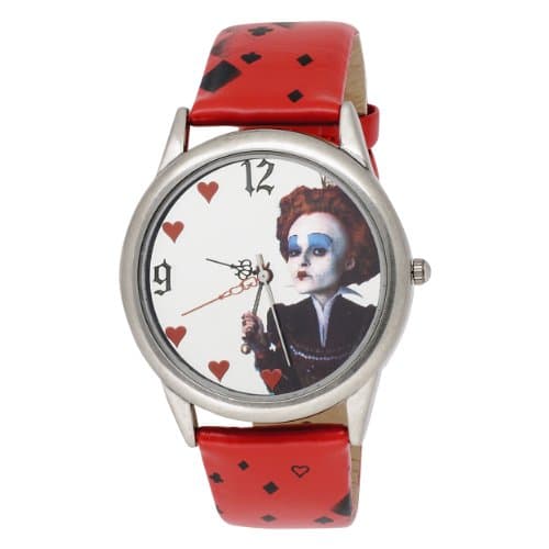 Image of Alice in Wonderland Women's AL1011 Red Queen Mirror Dial Red Leather Strap Watch