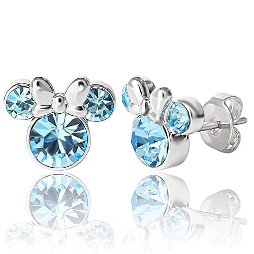 Image of Disney Minnie Mouse Blue Birthstone Earrings 90th Birthday Anniversary EF00469SMARL.PH AMZ