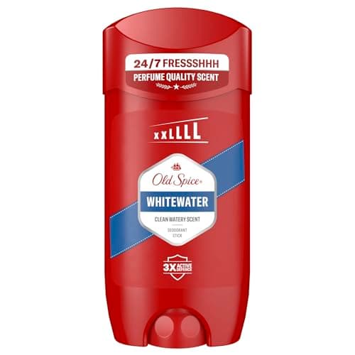 Image of Old Spice Whitewater Men's Deodorant Stick 85ml, 24/7 Fressshhh with Daily Use, Long Lasting Perfume Quality Scent, Odour Protection, 0% Aluminium Salts, Invisible on Black & White