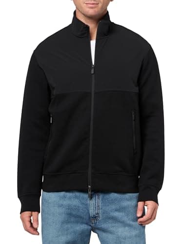 Image of Armani Exchange Men's Essential, Long Sleeve, Contrast Top Sweatshirt, Black, S, black, S