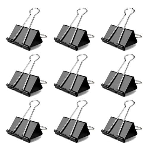 Image of 60 Pcs 25mm Mini Binder Clips, Black Metal Clips, Small Foldback Paper Clips Clamp