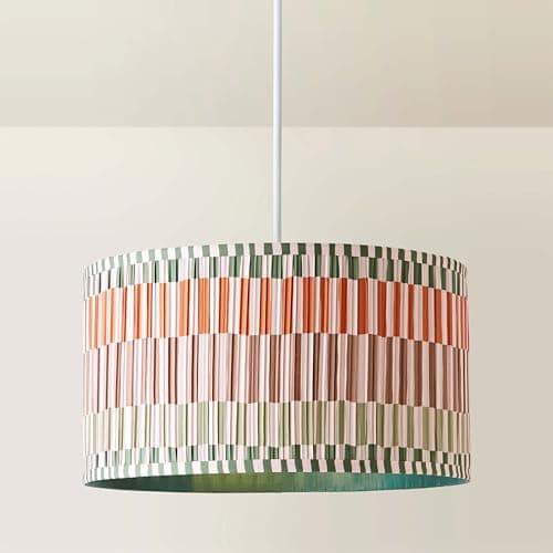 Image of ValueLights | Rae Large Stripe Natural Pleated Drum Ceiling Lamp Shade | Ceiling Lights, Home Décor & Improvement Essential