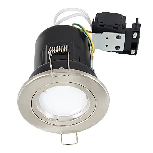 Image of MiniSun | Contemporary Die Cast Twist and Lock Brushed Chrome GU10 Ceiling Downlight | Ceiling Spots, Home Décor & Improvement Essential | Mains Wired