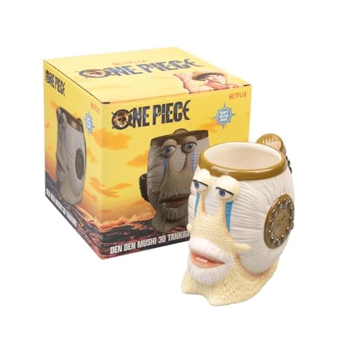 Image of Grupo Erik 3D Tankard - One Piece Manga | 800 ml - 28.2 oz Large Mug, Beer Mug, Cool Mugs | Beer Gifts for Men & for Women, Den Den Mushi One Piece Gifts for Friends