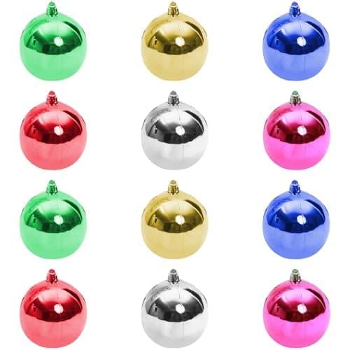Image of HAICN Christmas Tree Baubles Colorful Christmas Decoration Hanging Balls Hanging Ornaments Christmas Tree Pendants for Home Holiday (3cm) (12)