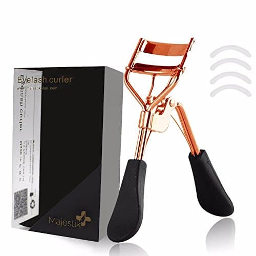 Image of Eyelash Curler with 4 Refill Pads Rose Gold Designed for No Pinching or Pulling Just Dramatically Curled Eyelashes & Lash Line in Seconds by Majestik+