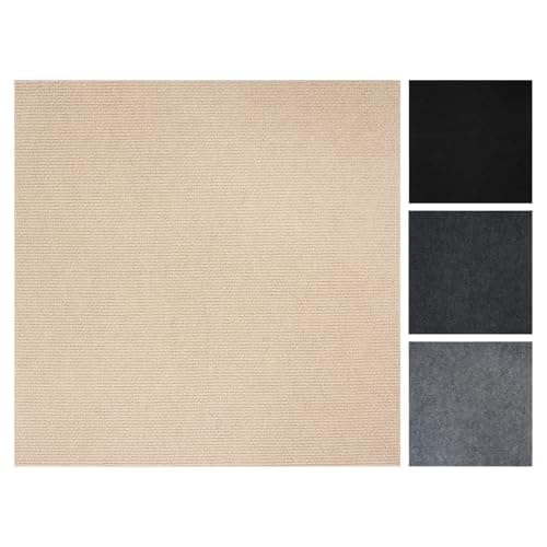 Image of Vieshful Carpet Tiles Peel and Stick 50x50 cm, Self Adhesive Squares Carpet Floor Tile for Flooring Home Office Living Room Bedroom Commercial Apartment Khaki 10 Pack