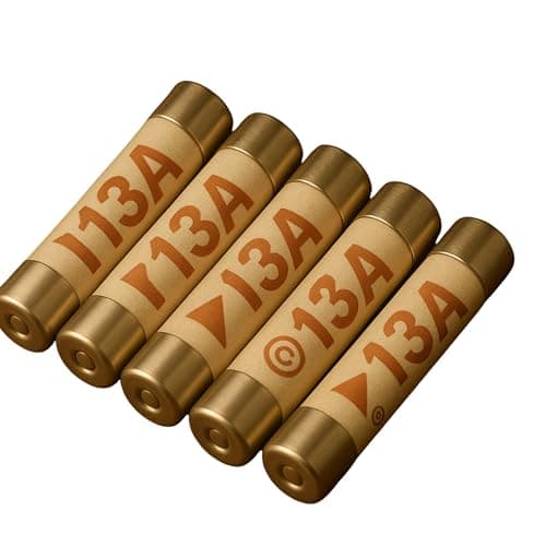 Image of 5pcs 13A Fuses, 240V Electrical Household Domestic Mains Plug Ceramic Fuses for Domestic Plugs, Ceramic Tube Cartridge Fuse for Circuit Protection (5)