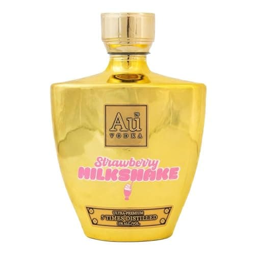 Image of AU Vodka | Strawberry Milkshake | Premium Luxury Cream Liqueur | Limited Edition | 15% ABV 70cl