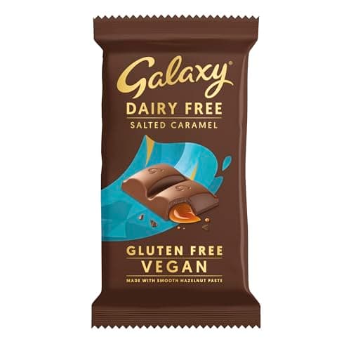 Image of Galaxy Dairy Free Chocolate Bar – Classic – Dairy Free, Vegan, Plant-Based, Smooth & Creamy, Gluten Free, Milk Alternative, Suitable for Vegans, Lactose Free, Delicious Vegan Snack, 100g