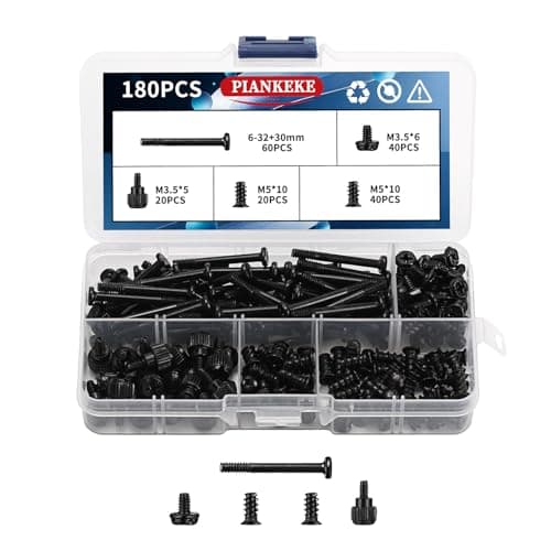 Image of 180 Pcs Computer Screws, PC Fan Screws, PC Case Screwsset, Long Short Computer Thumb Screw Set for PCs Fans Hard Drive Standoffs Assortment