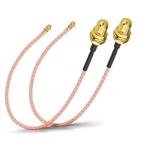 Image of Bingfu RP-SMA Female Bulkhead to Mini RG178 WiFi Aerial Antenna Adapter Cable 15cm (2-Pack) for Wireless Mini PCI Express PCIE Network Card WiFi Adapter FPV UAV Drone Controller